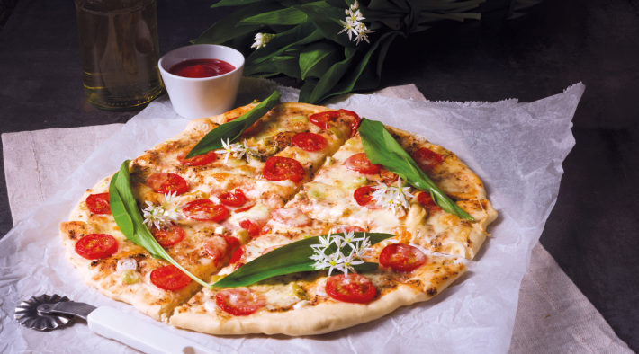 Bärlauch-Topfen-Pizza